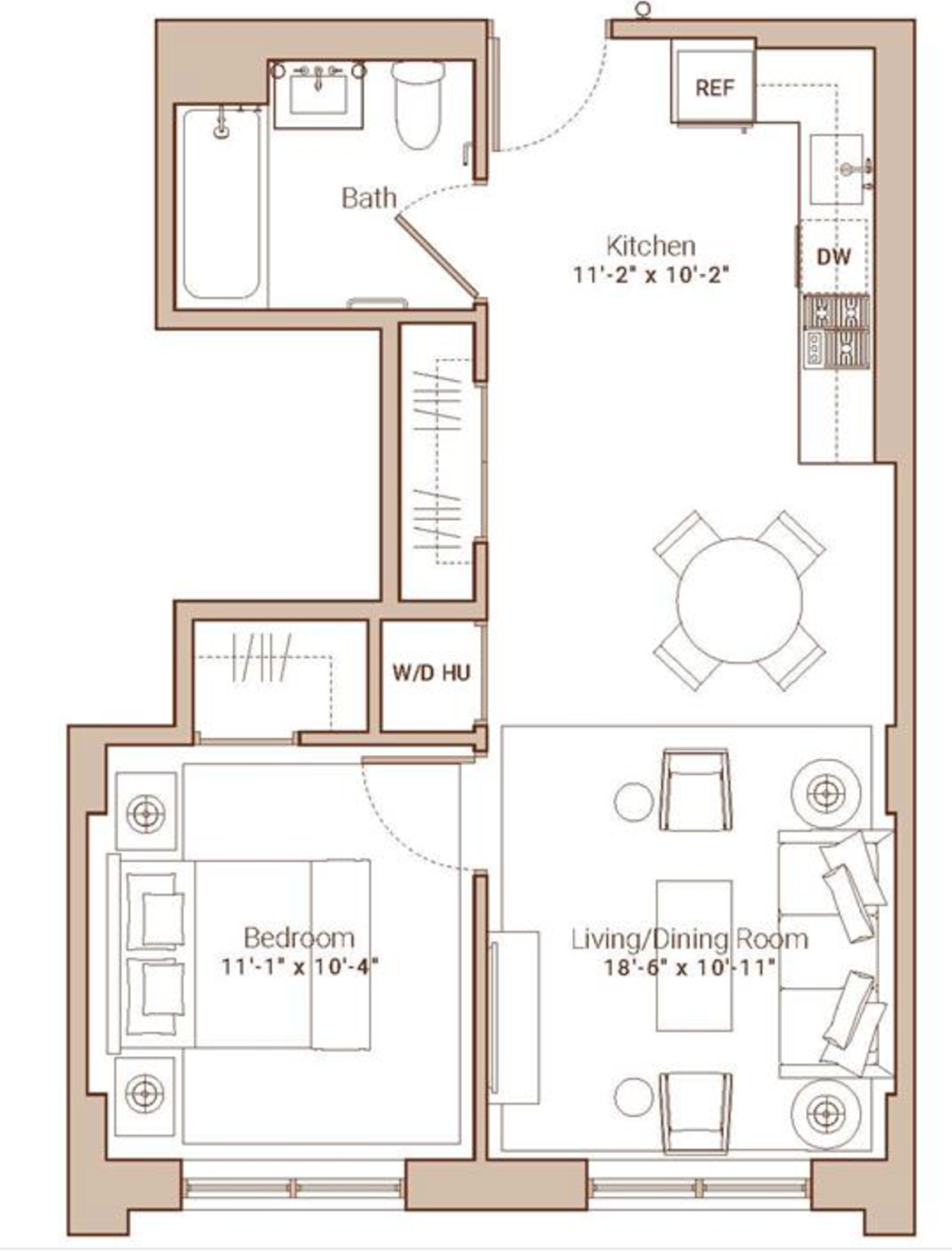 Floorplan for 300 West 122nd Street, 4F