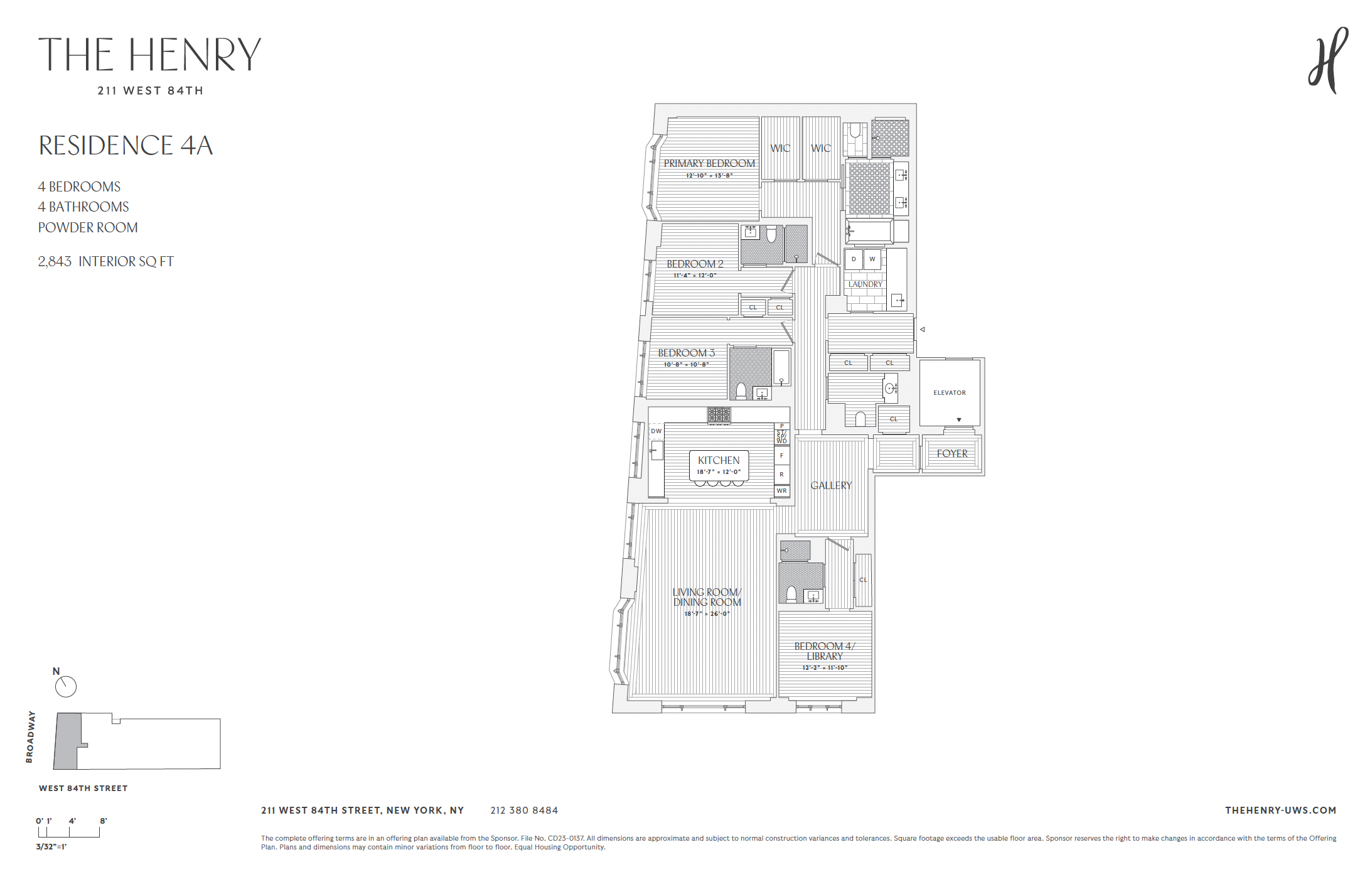 Floorplan for 211 West 84th Street, 4A