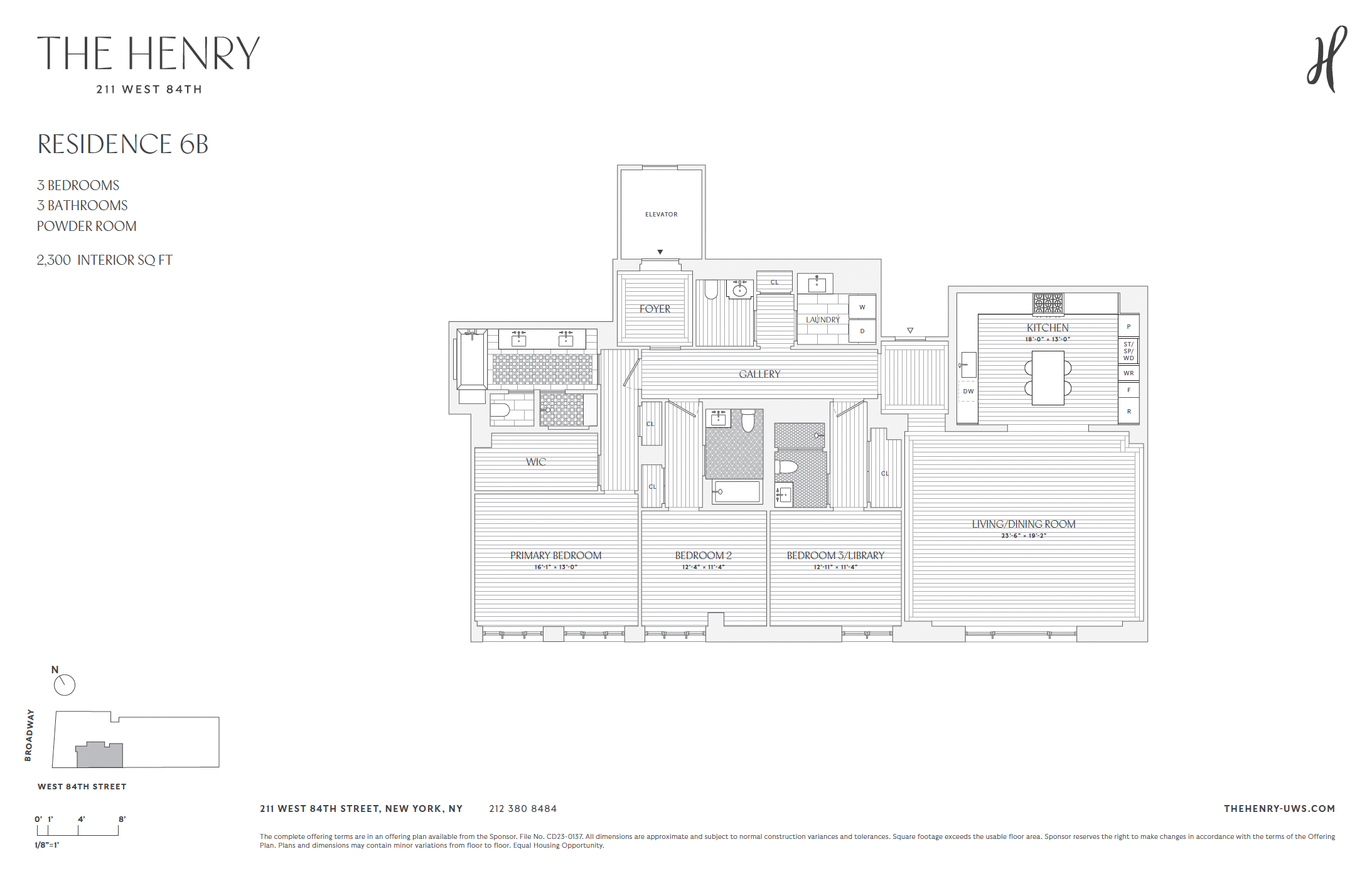 Floorplan for 211 West 84th Street, 6B