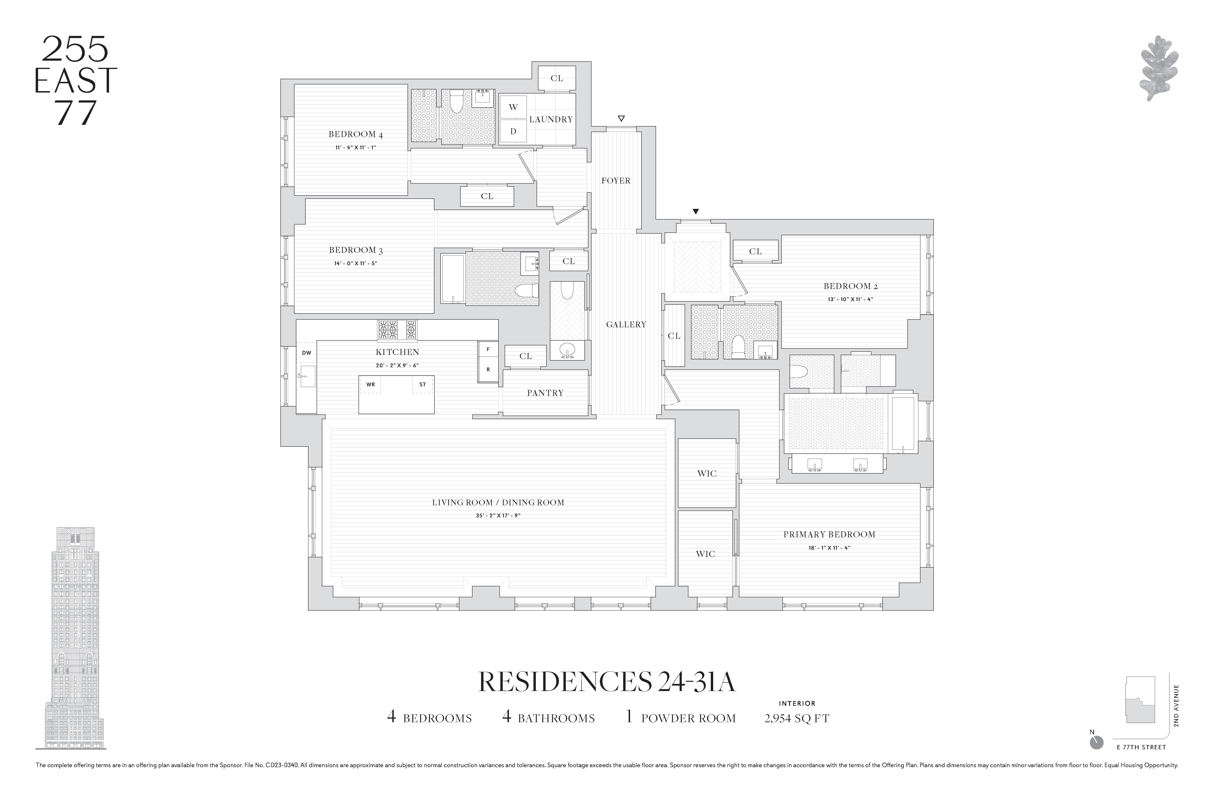 Floorplan for 255 East 77th Street, 28A