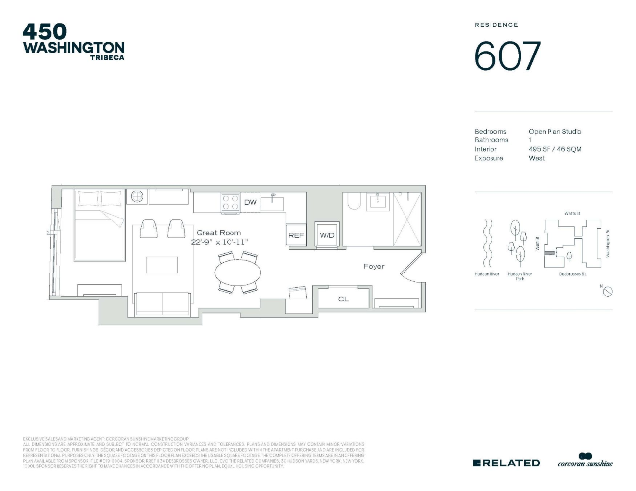 Floorplan for 450 Washington Street, 607