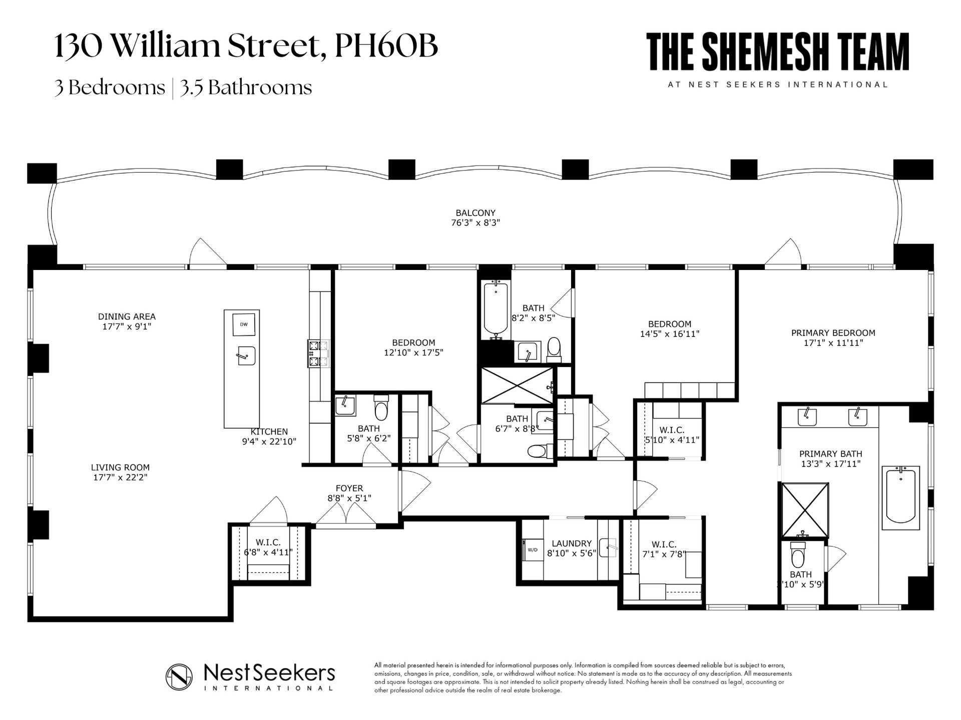 Floorplan for 130 William Street, PH-60B