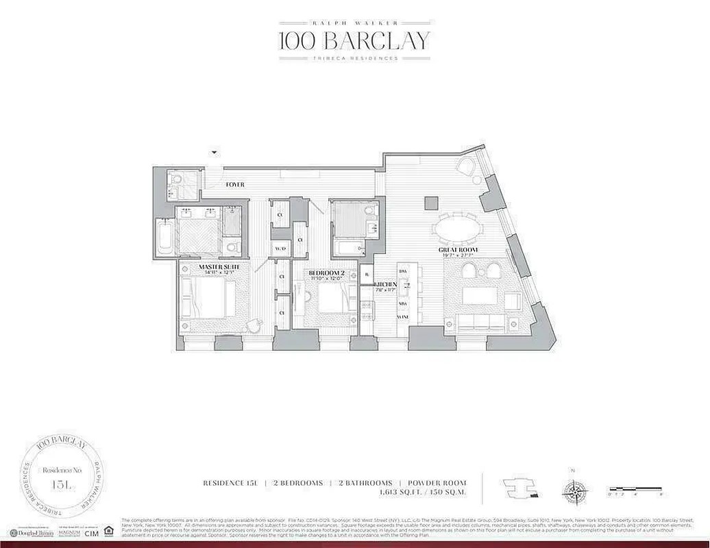 Floorplan for 100 Barclay Street, 15L