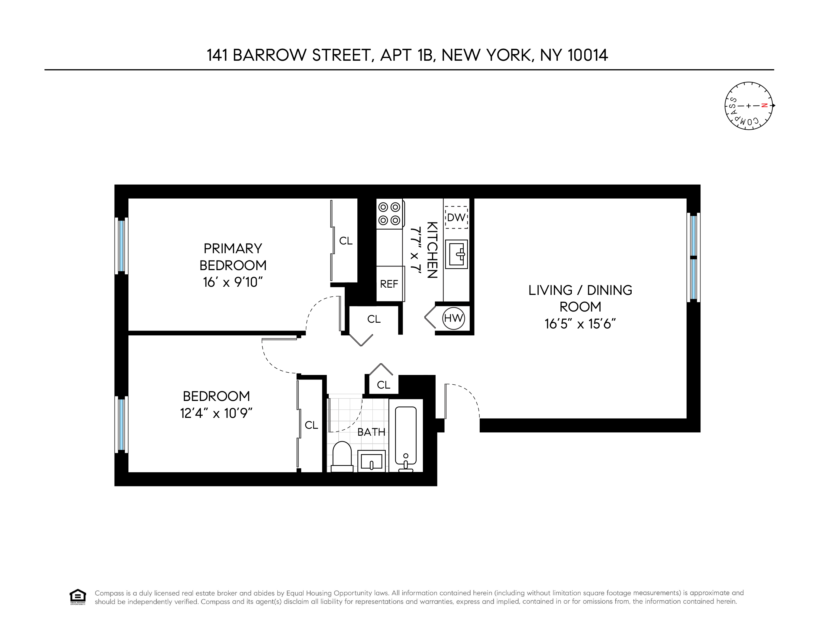 Floorplan for 141 Barrow Street, 1B