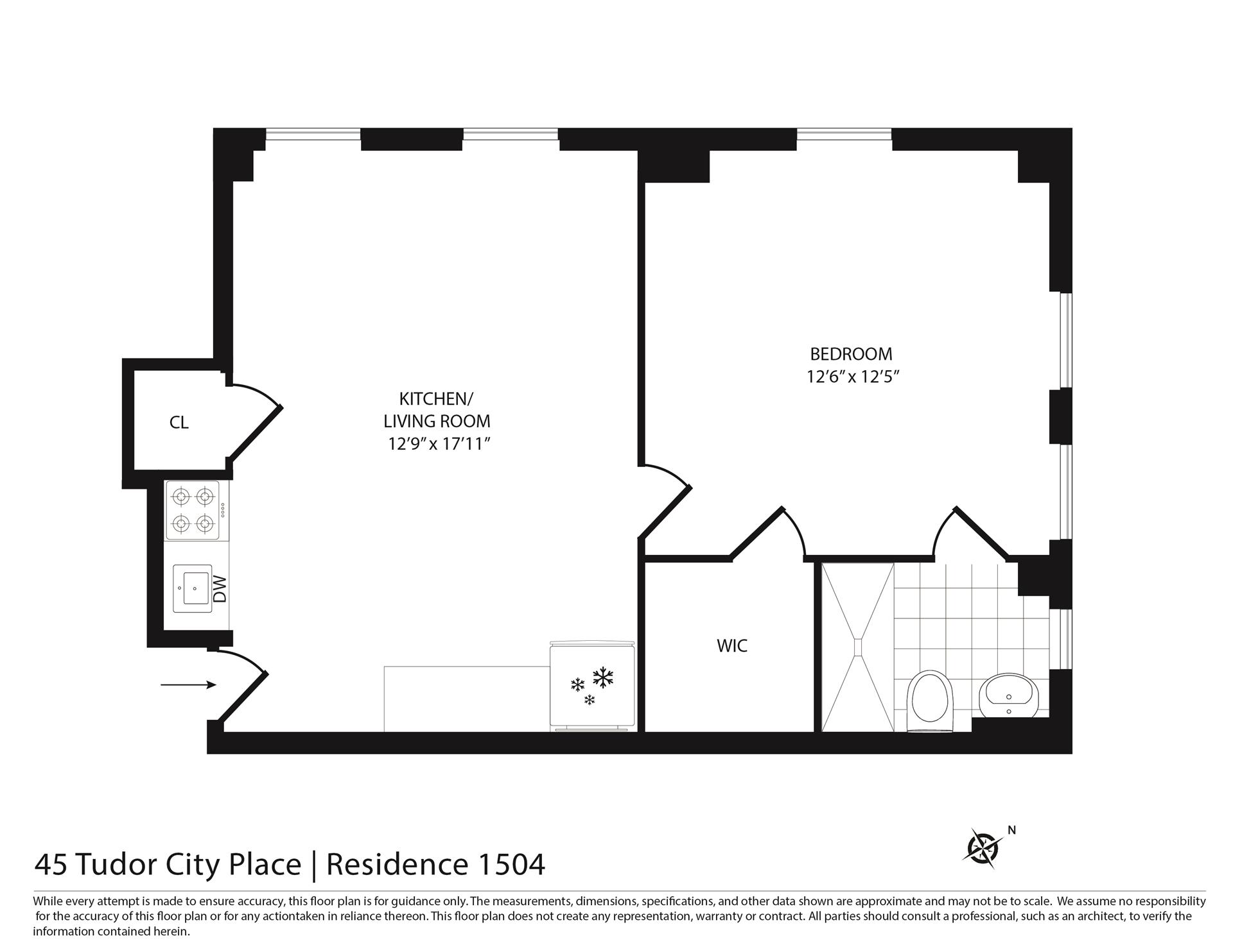 Floorplan for 45 Tudor City Place, 1504