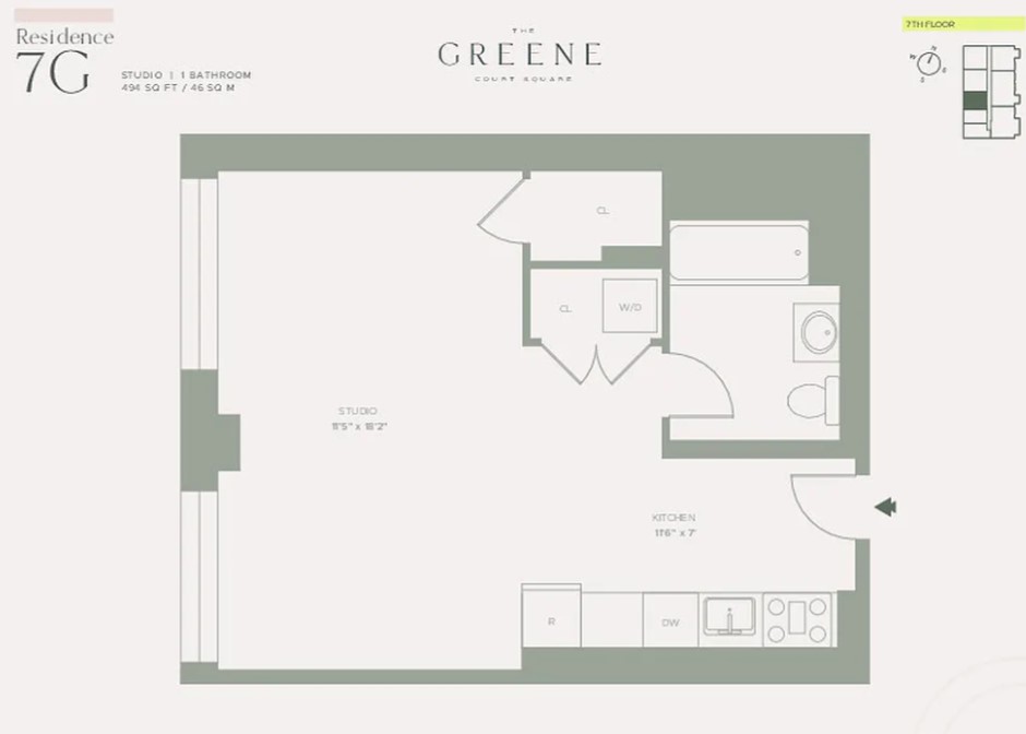 Floorplan for 45-30 Pearson Street, 7G