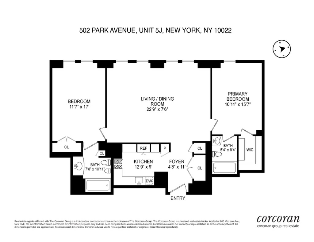 Floorplan for 502 Park Avenue, 5J