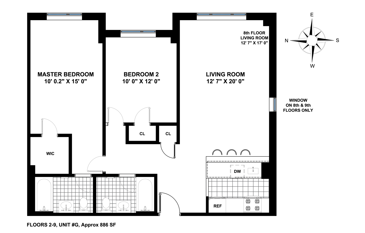 Floorplan for 225 8th Avenue, 4G