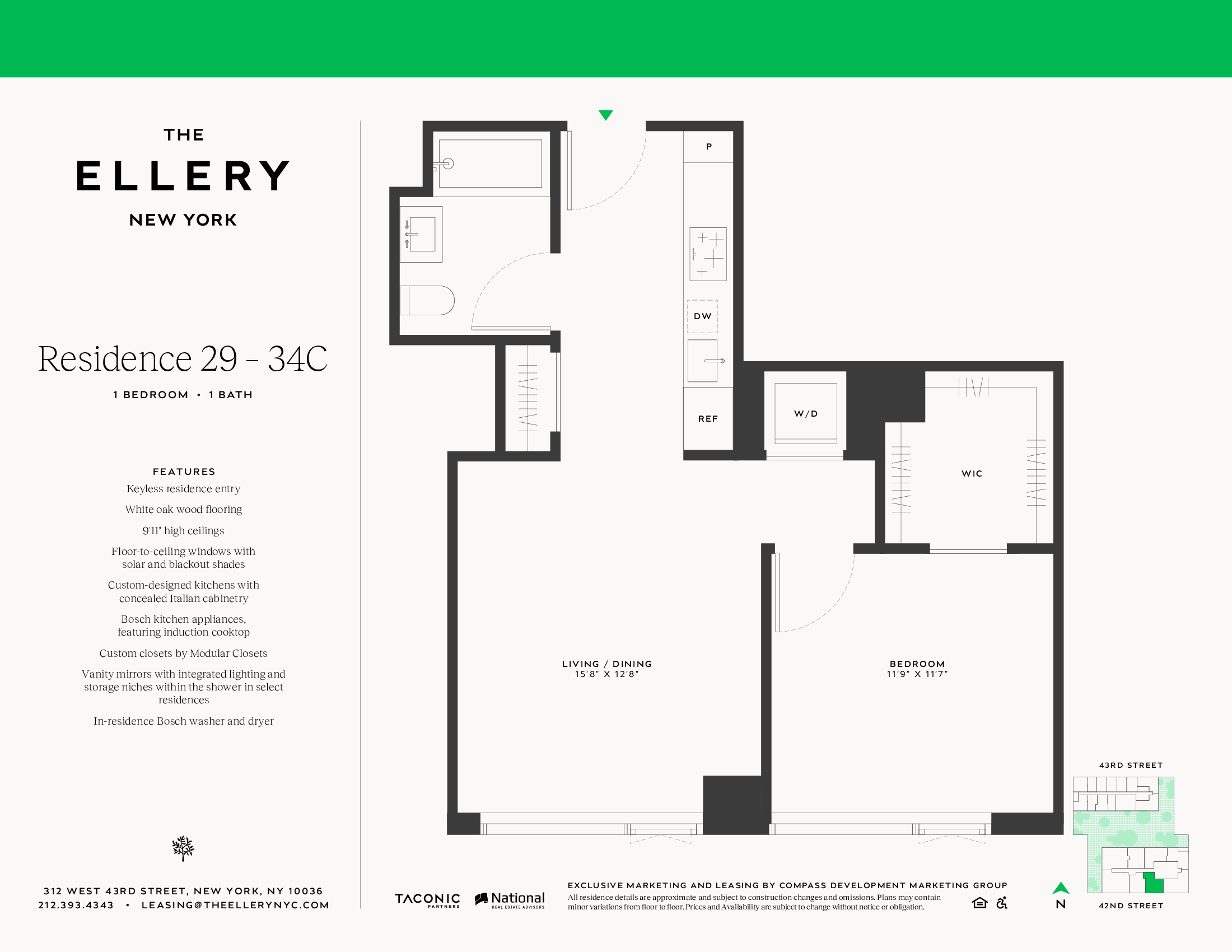 Floorplan for 312 West 43rd Street, 34C