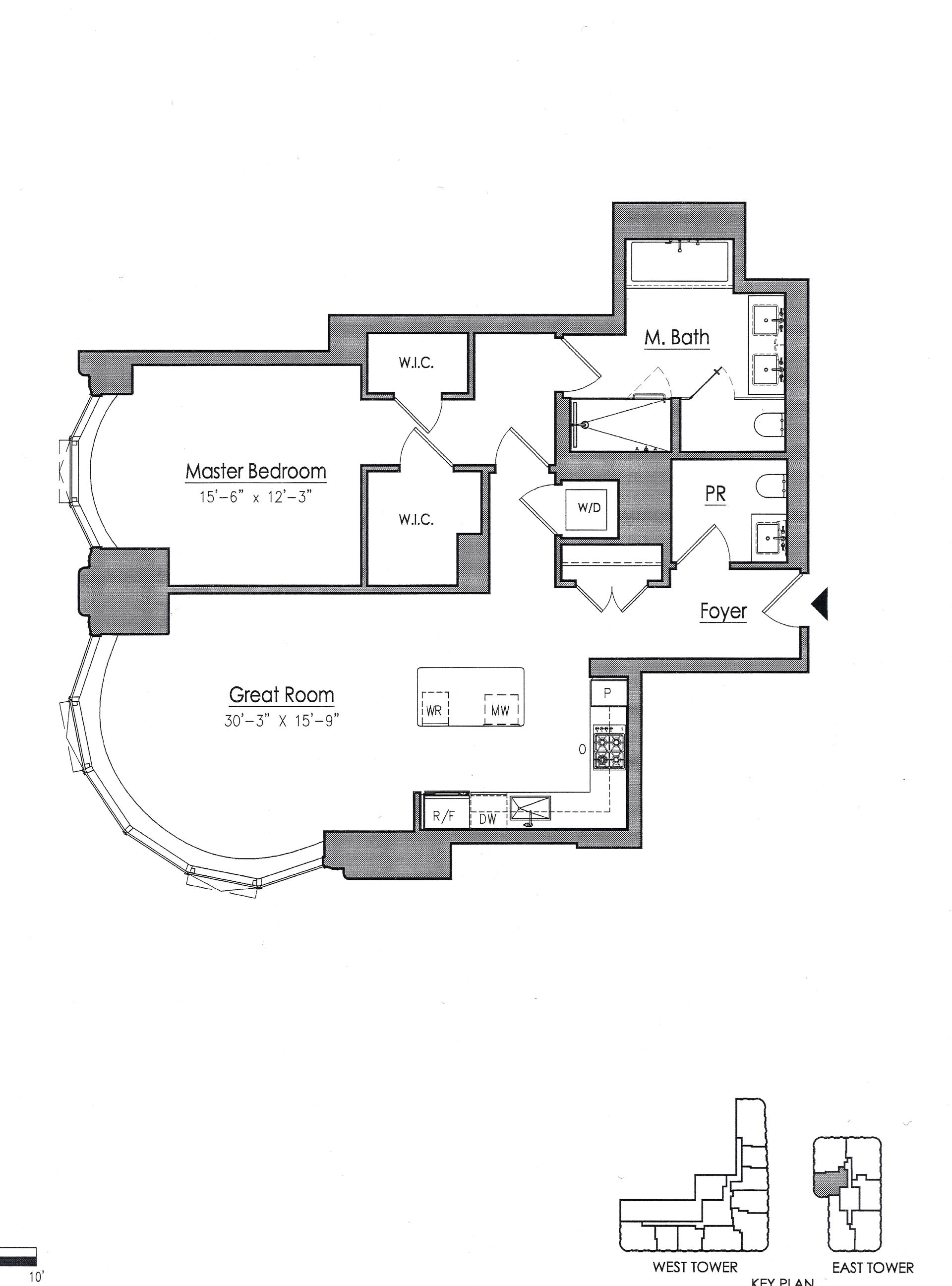 Floorplan for 515 West 18th Street, 922