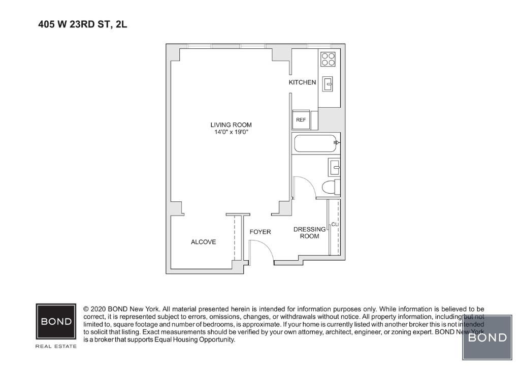 Floorplan for 405 West 23rd Street, 2L