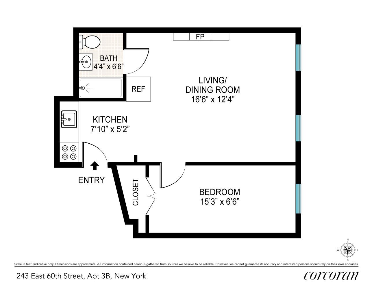 Floorplan for 243 East 60th Street, 3B