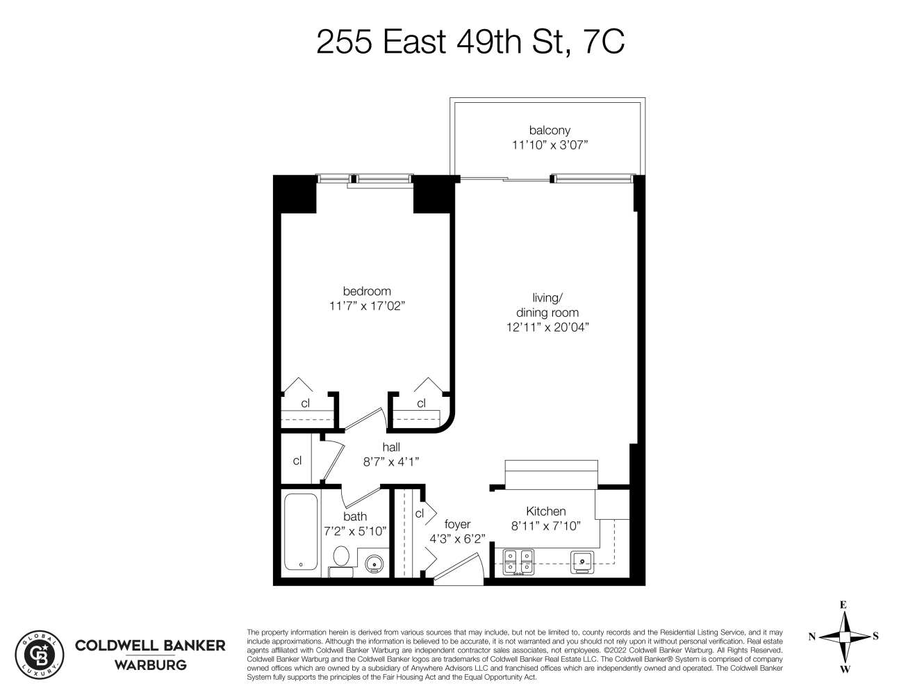 Floorplan for 255 East 49th Street, 7C