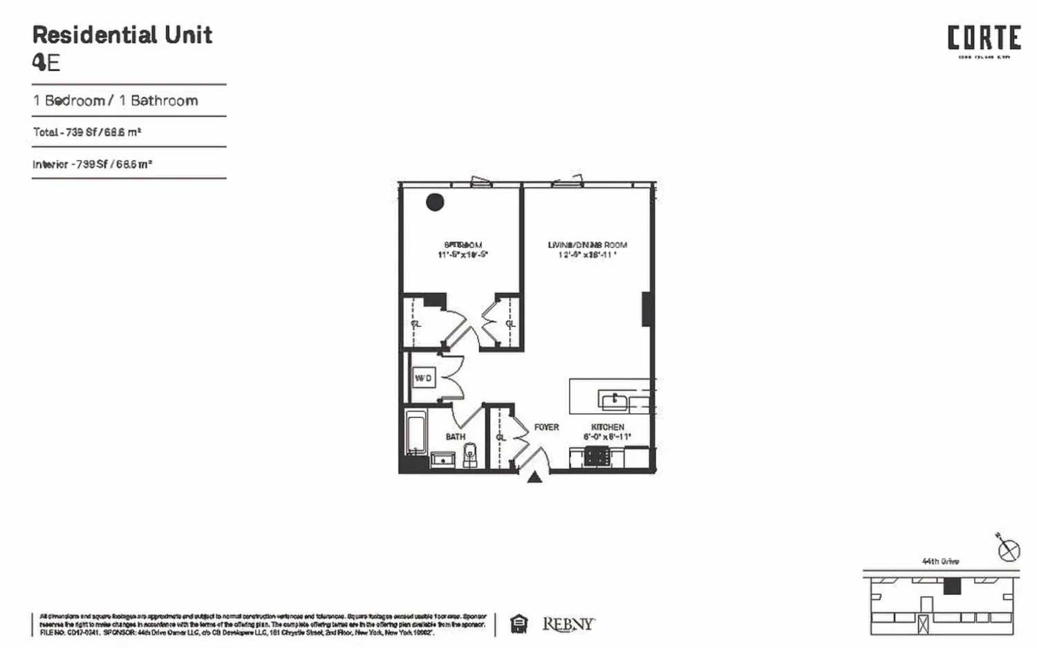 Floorplan for 21-30 44th Drive, 4E