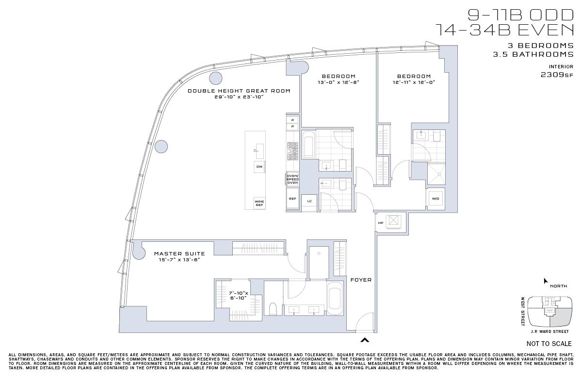 Floorplan for 50 West Street, 18-B