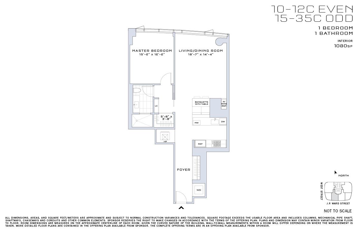 Floorplan for 50 West Street, 35-C