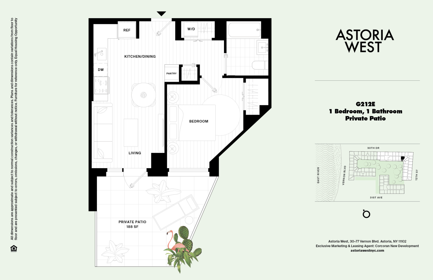 Floorplan for 30-77 Vernon Boulevard, G212E