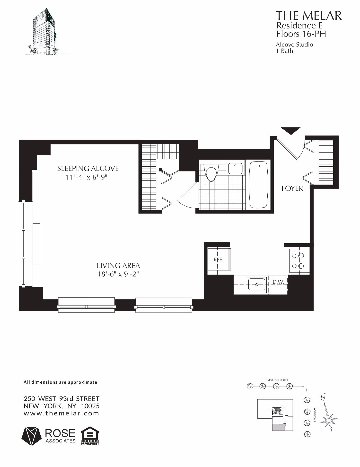 Floorplan for 250 West 93rd Street, 18-E