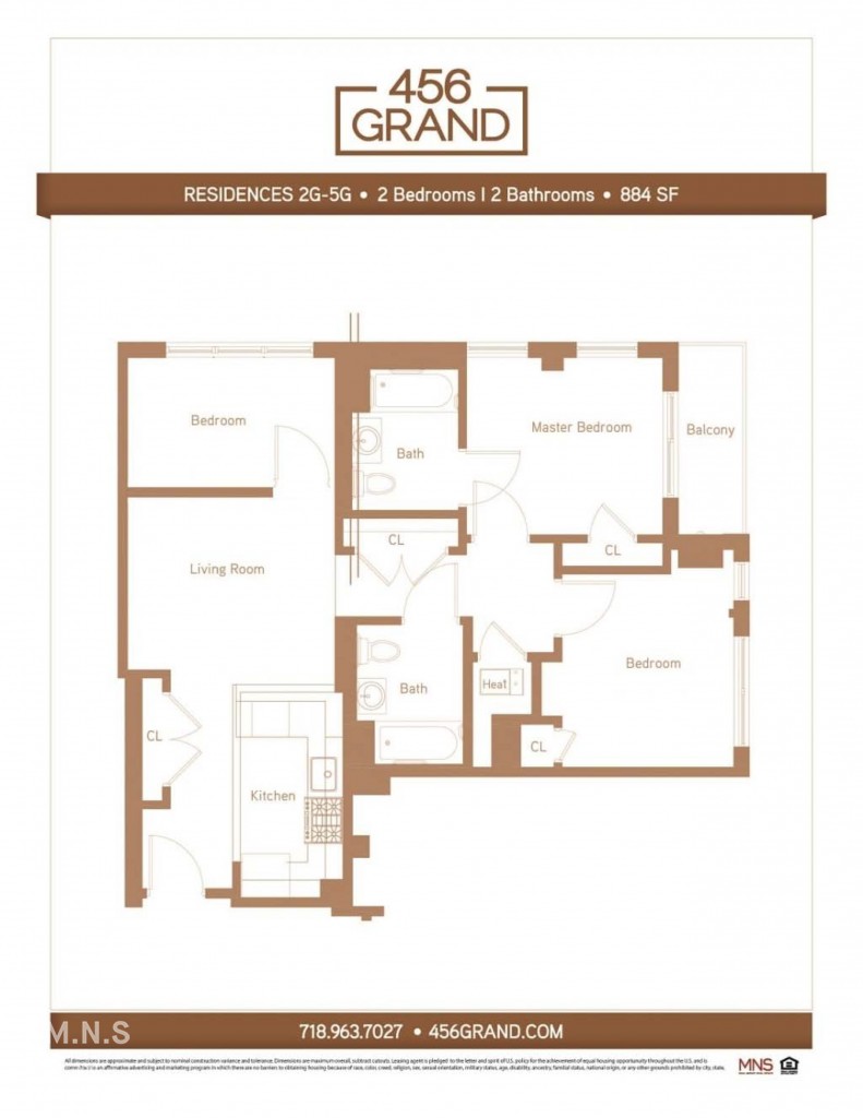 Floorplan for 456 Grand Street, 5-G