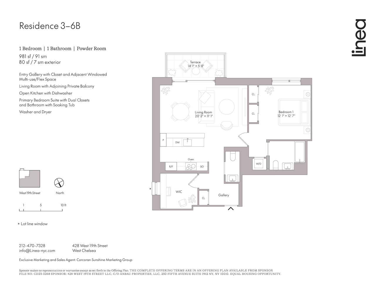 Floorplan for 428 West 19th Street, 3B