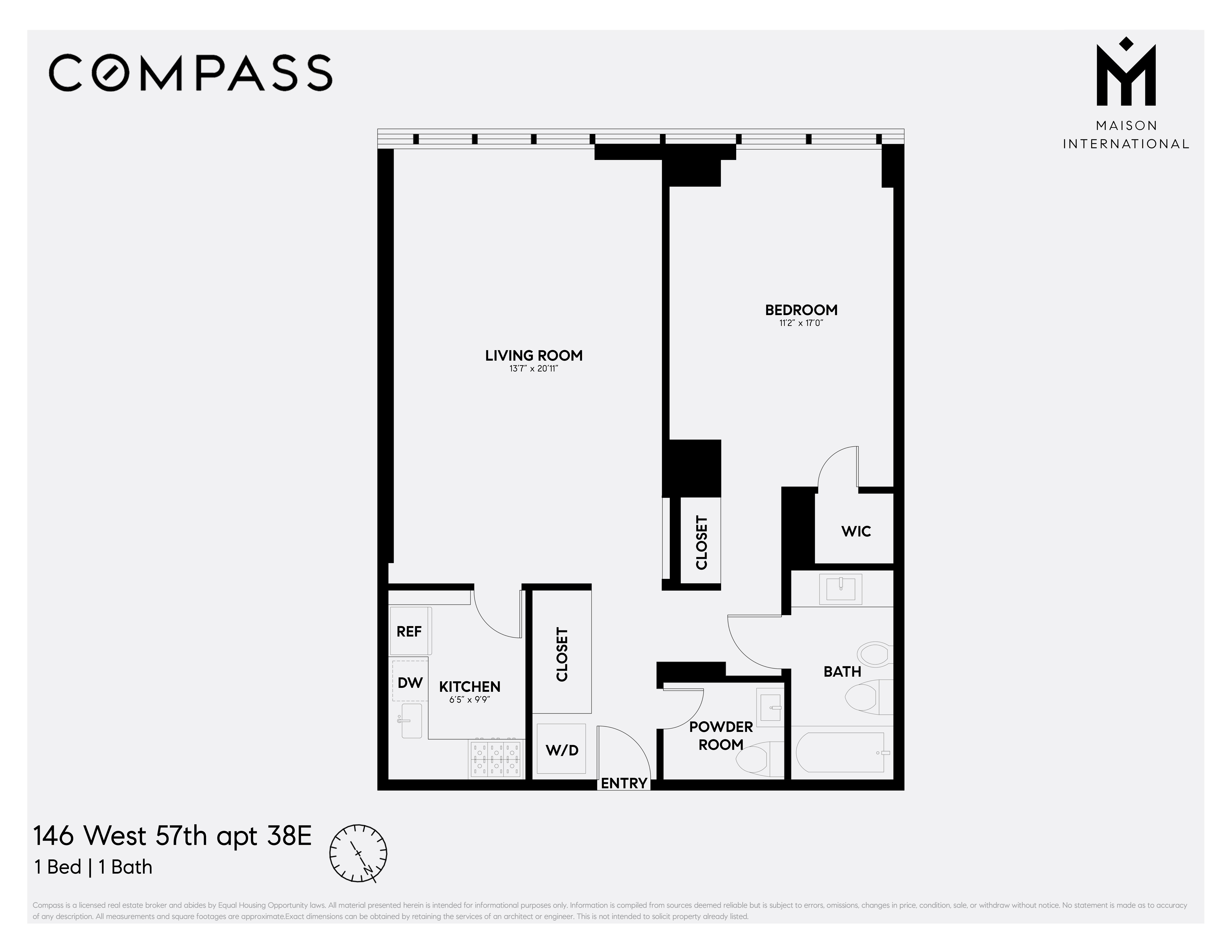 Floorplan for 146 West 57th Street, 38E