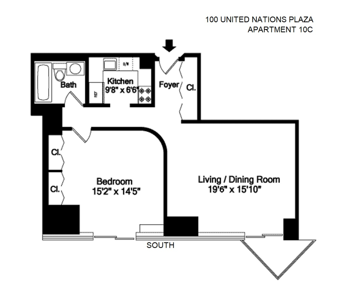 Floorplan for 100 United Nations Plaza, 10C