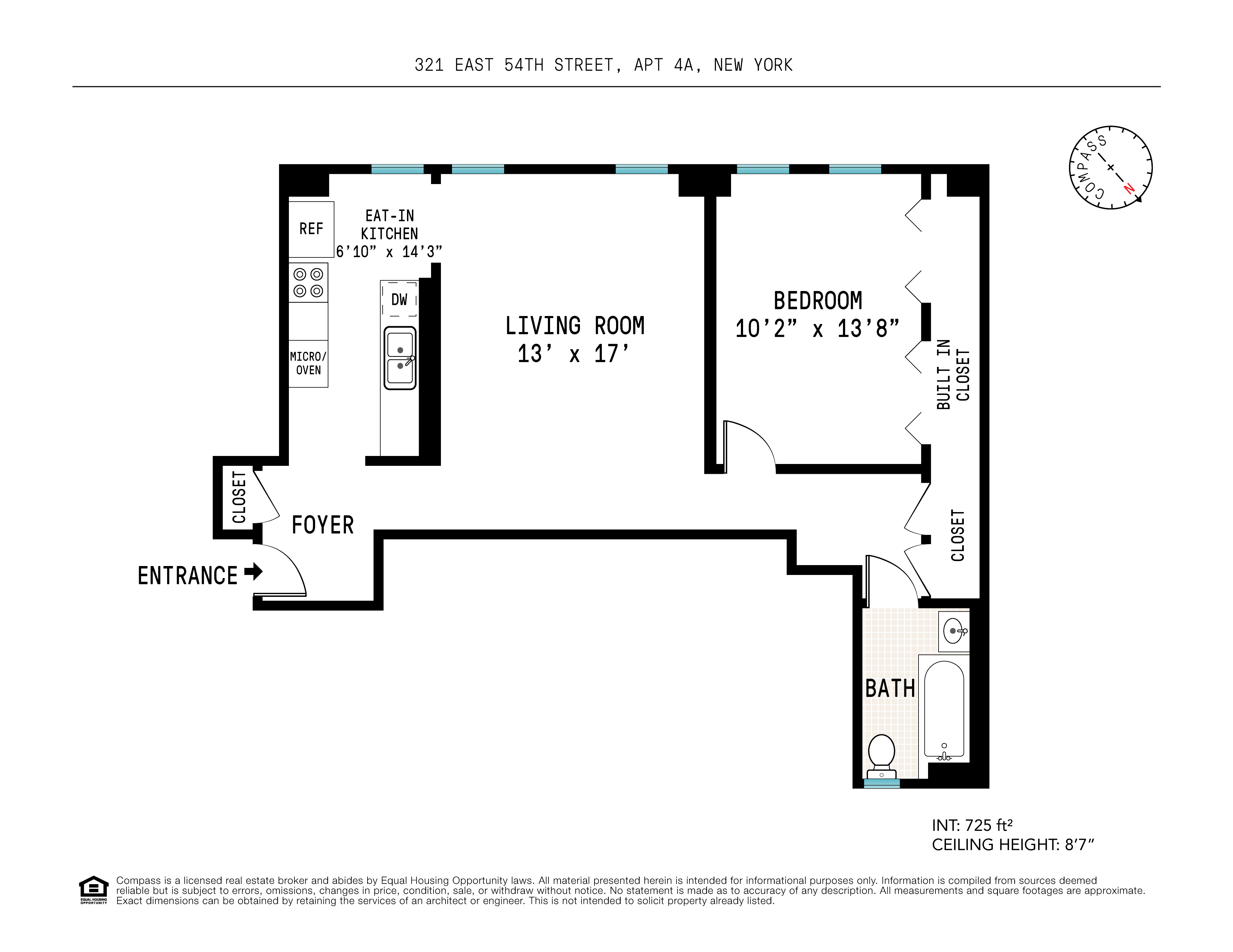 Floorplan for 321 East 54th Street, 4A