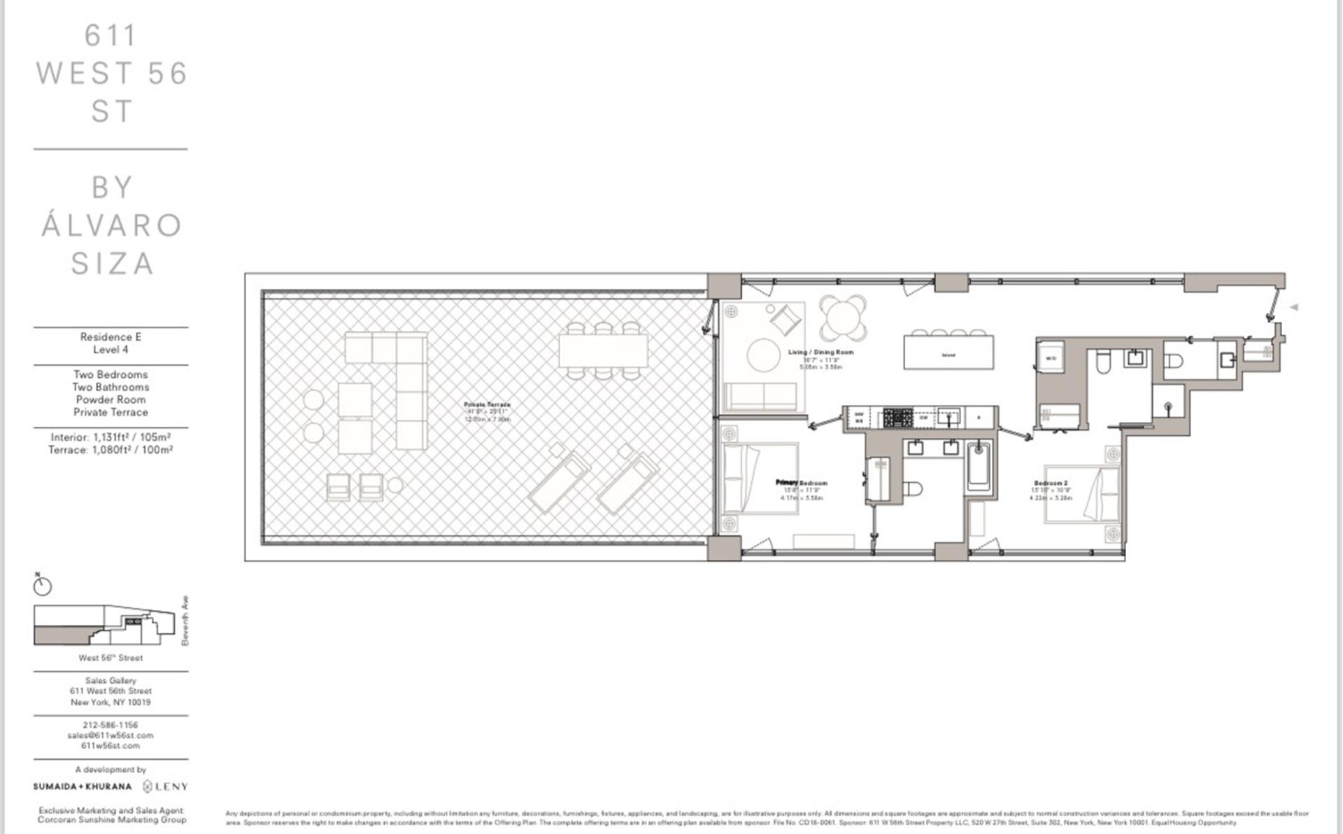 Floorplan for 611 West 56th Street, 4E