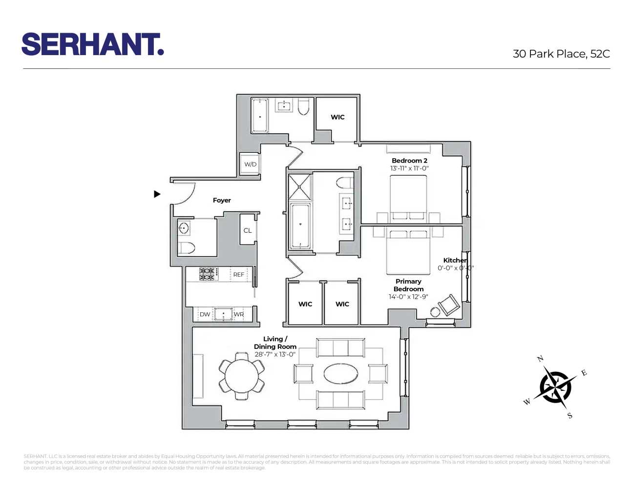 Floorplan for 30 Park Place, 52C