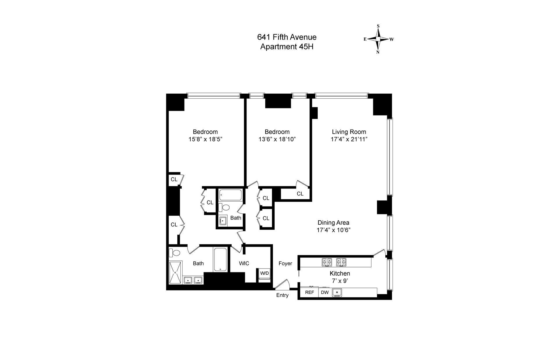 Floorplan for 641 5th Avenue, 45H