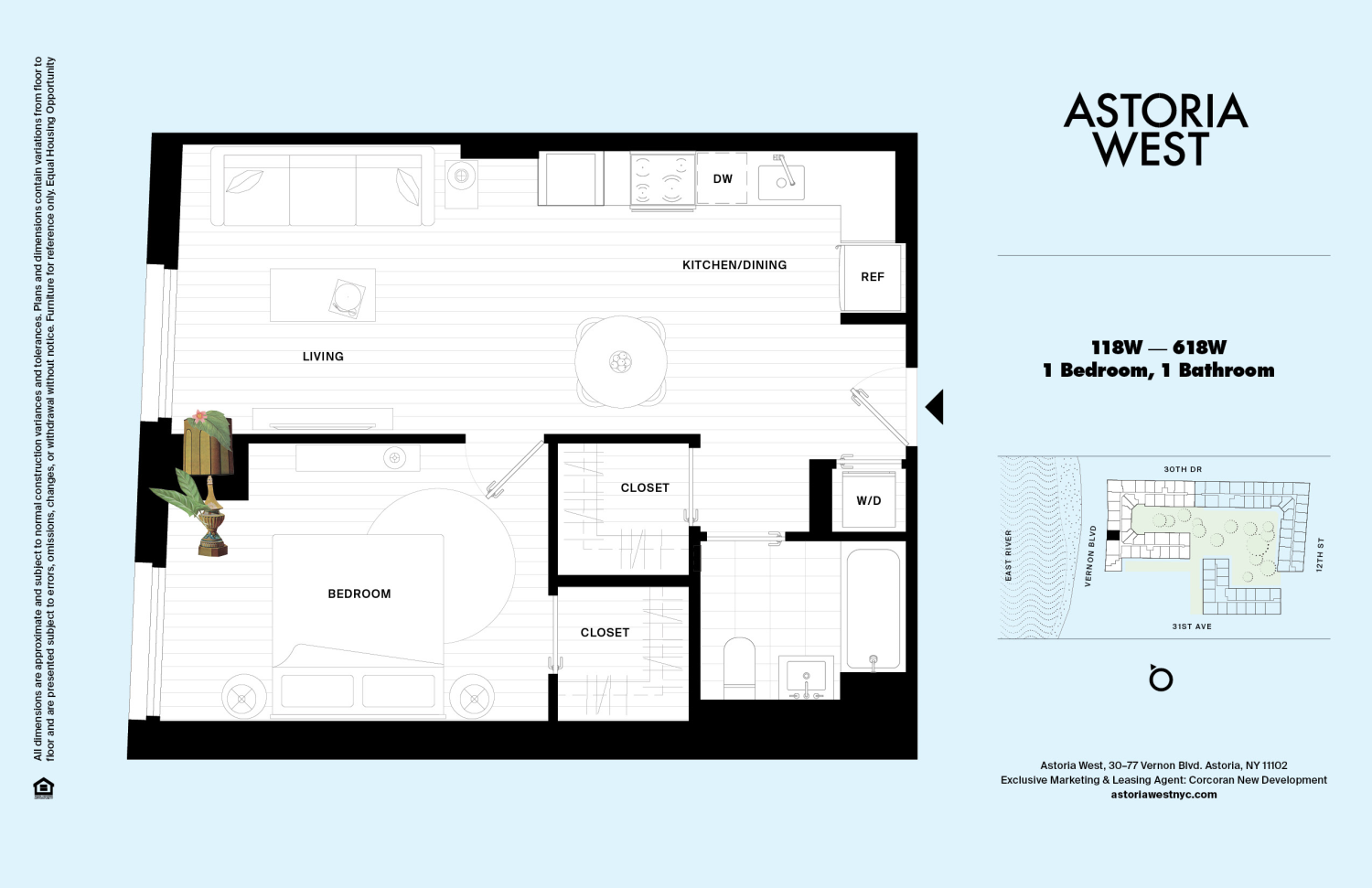 Floorplan for 30-77 Vernon Boulevard, 218W