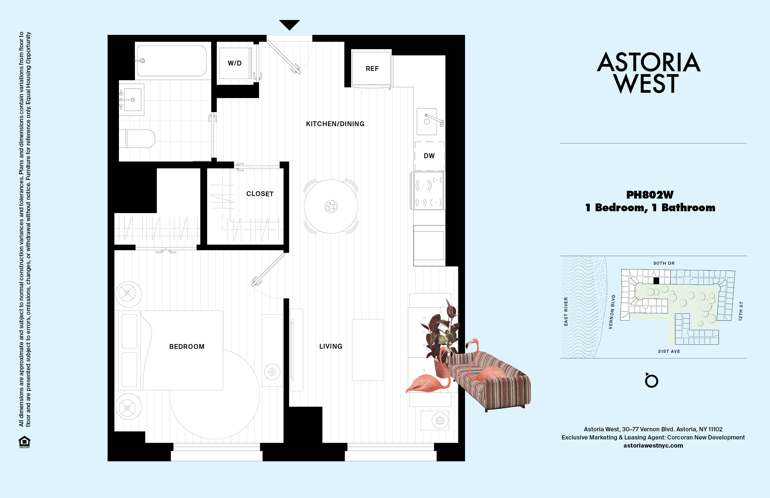 Floorplan for 30-77 Vernon Boulevard, PH802W