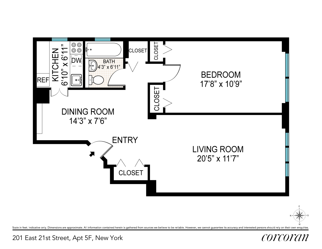 Floorplan for 201 East 21st Street, 5F