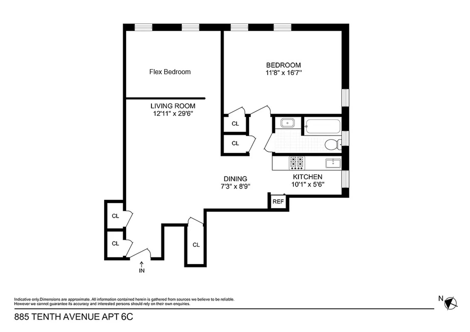 Floorplan for 885 10th Avenue, 6C