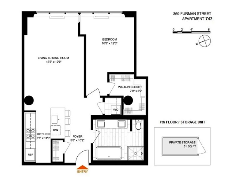 Floorplan for 360 Furman Street, 742