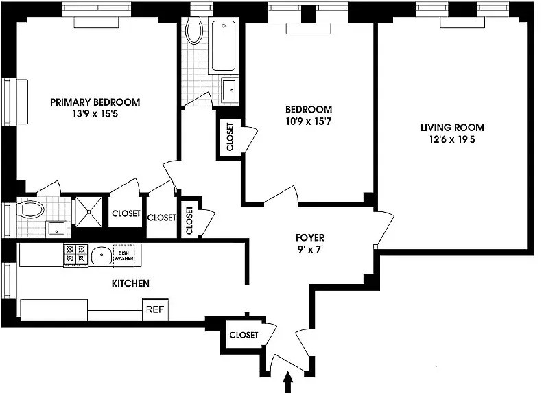 Floorplan for 467 Central Park, 16B