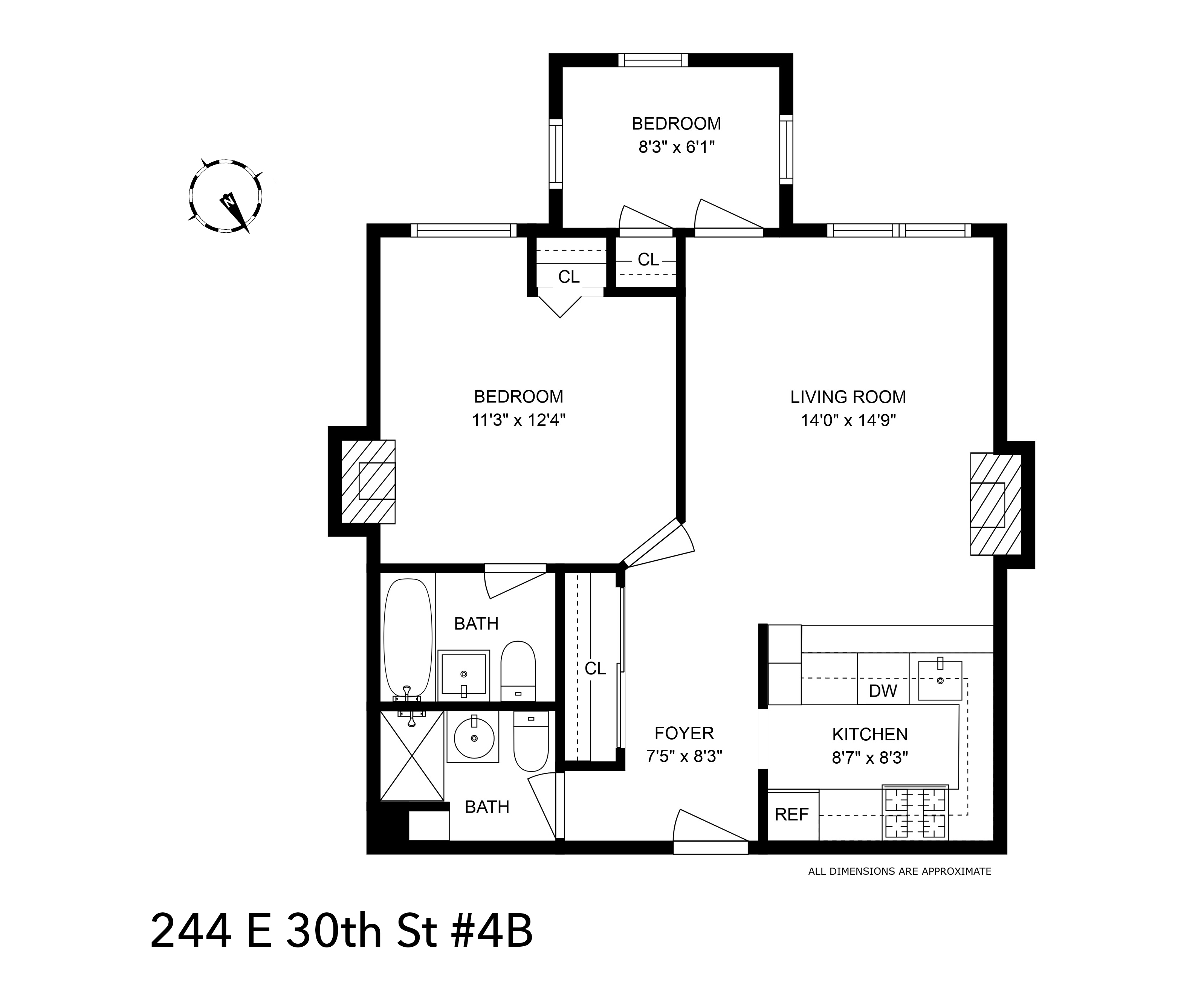 Floorplan for 244 East 30th Street, 4B