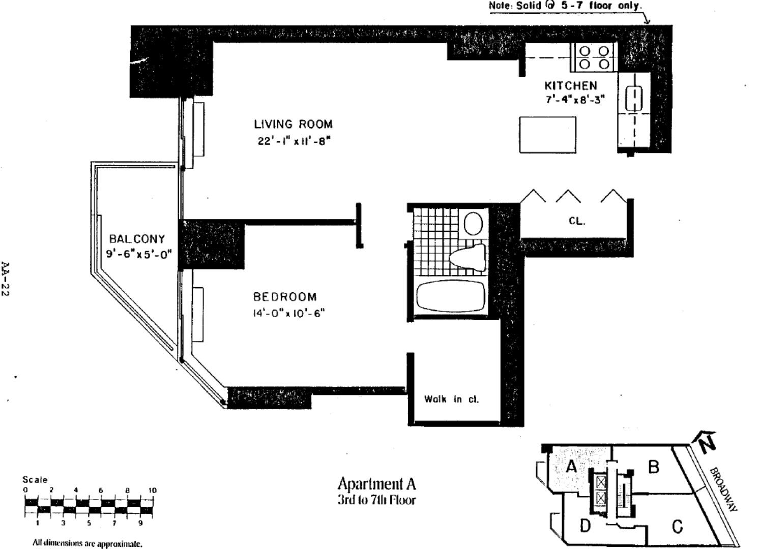 Floorplan for 1991 Broadway, 4-A