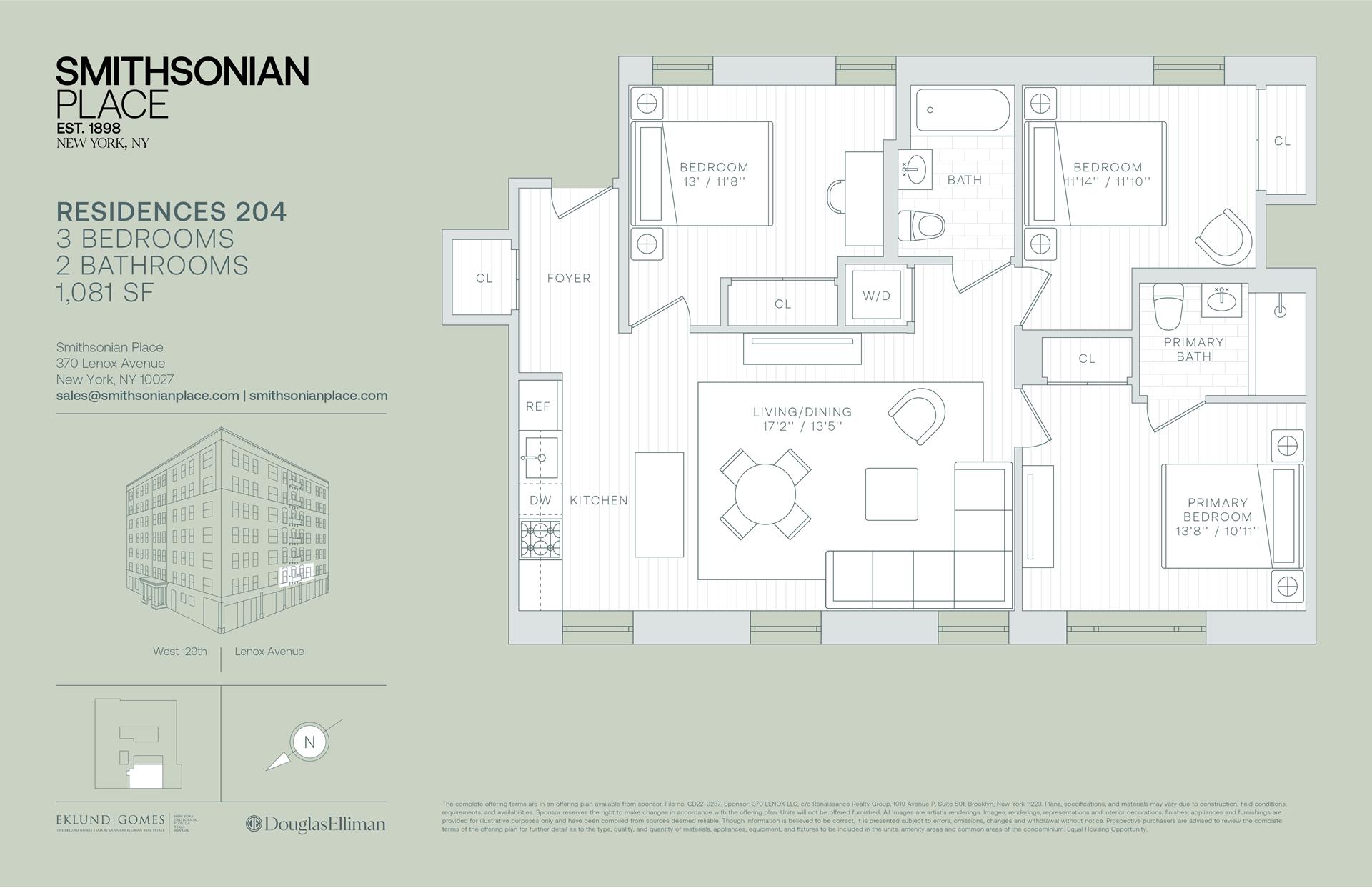 Floorplan for 370 Lenox Avenue, 204