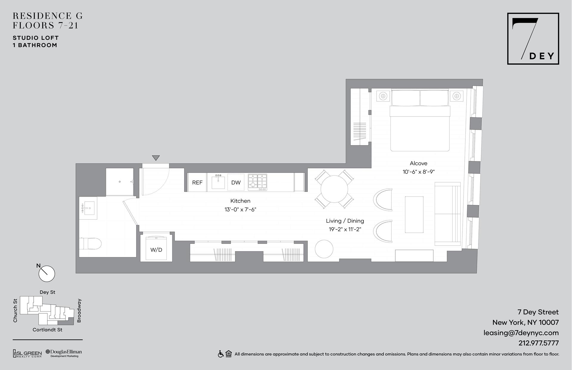 Floorplan for 7 Dey Street, 17G