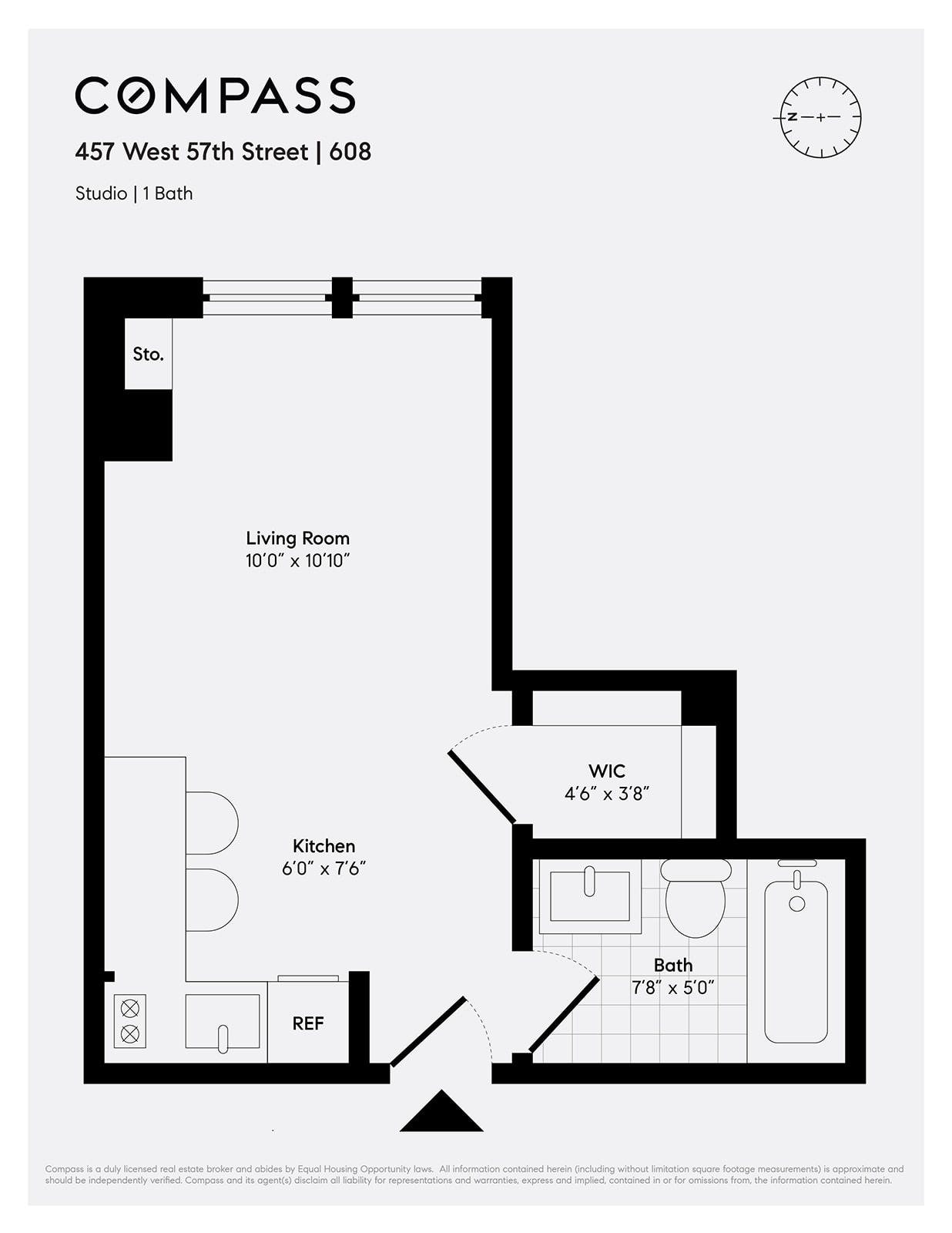 Floorplan for 457 West 57th Street, 608