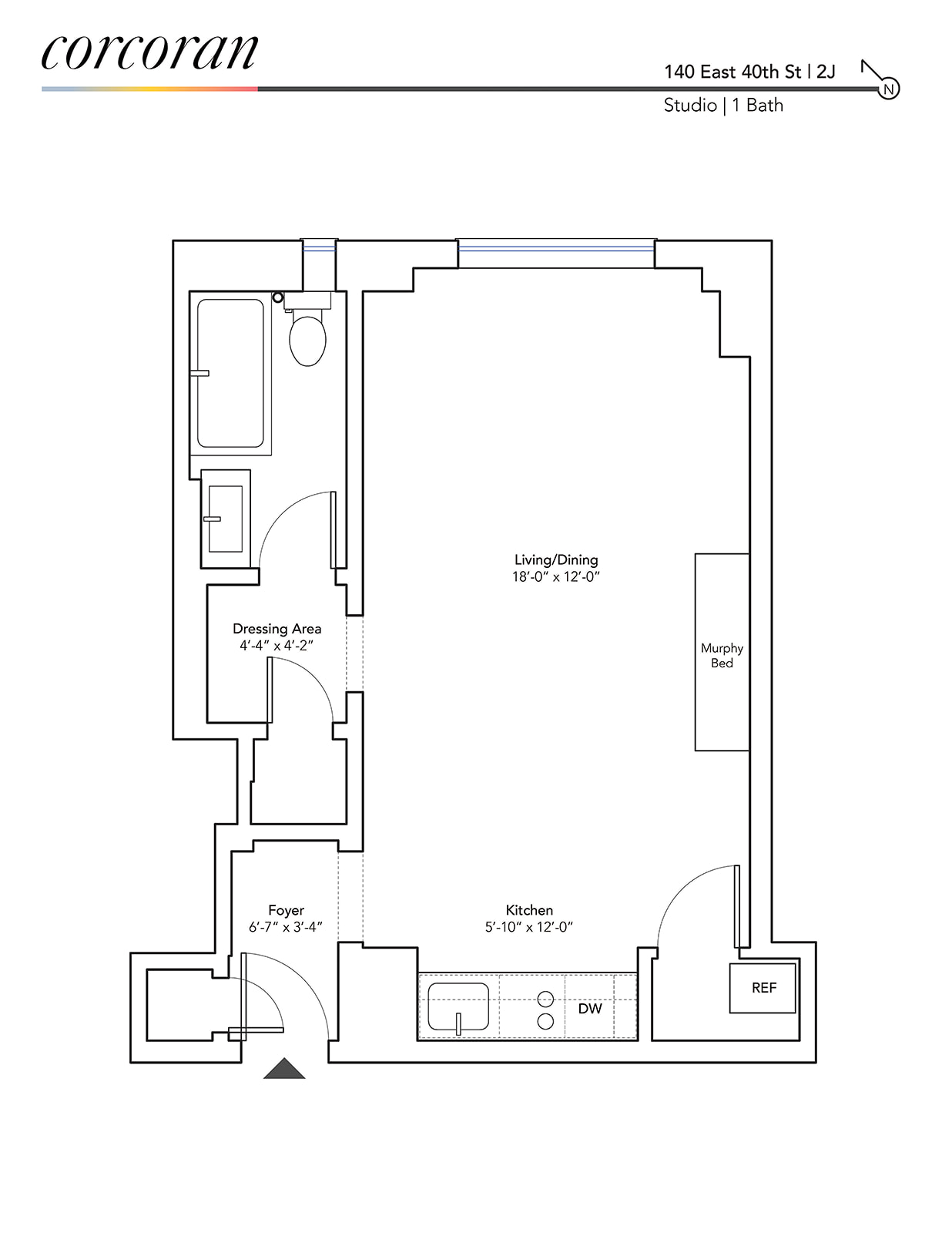 Floorplan for 140 East 40th Street, 2J