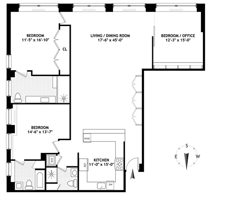 Floorplan for 252 West 30th Street, 5B