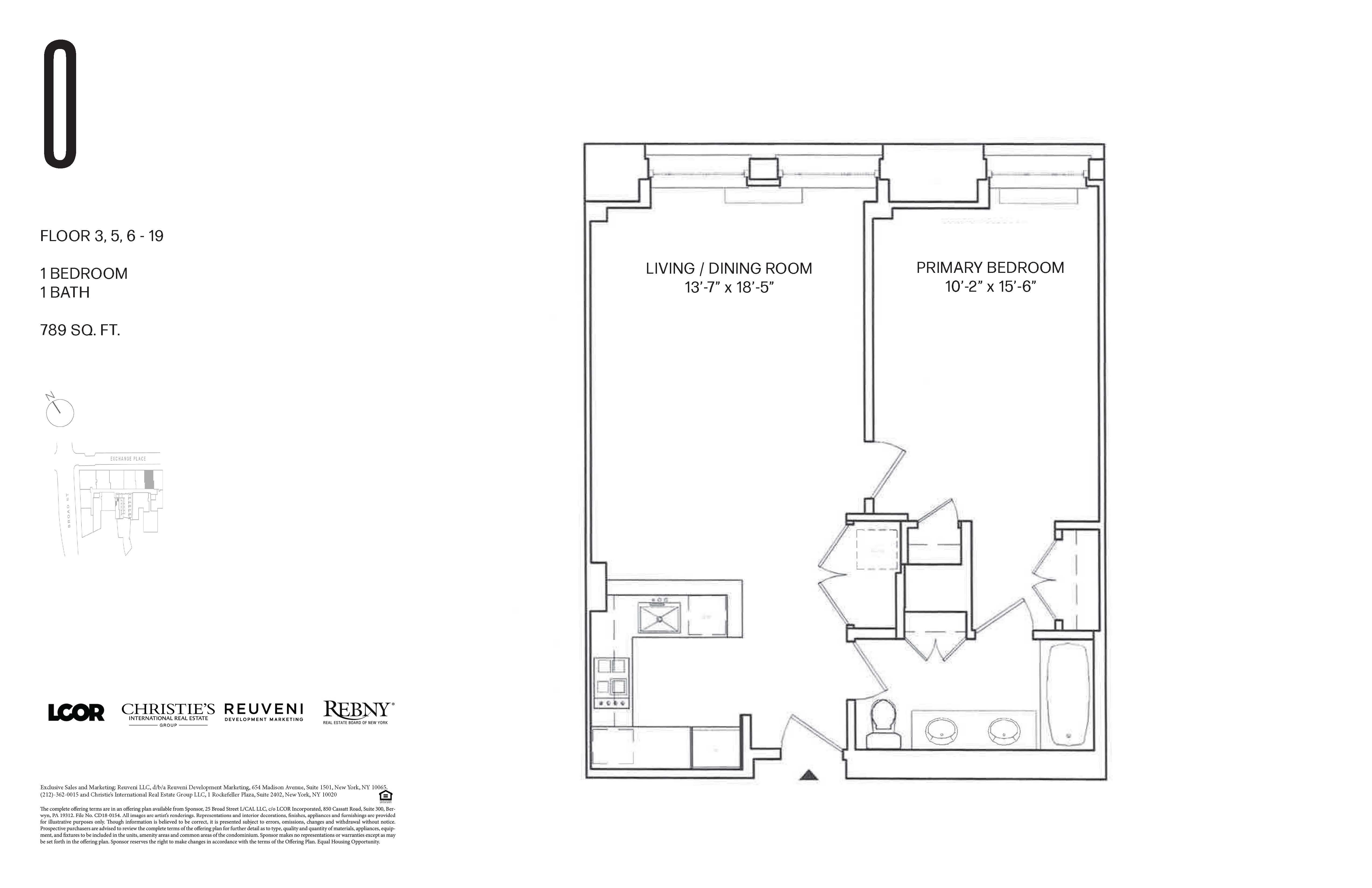 Floorplan for 25 Broad Street, 16-O