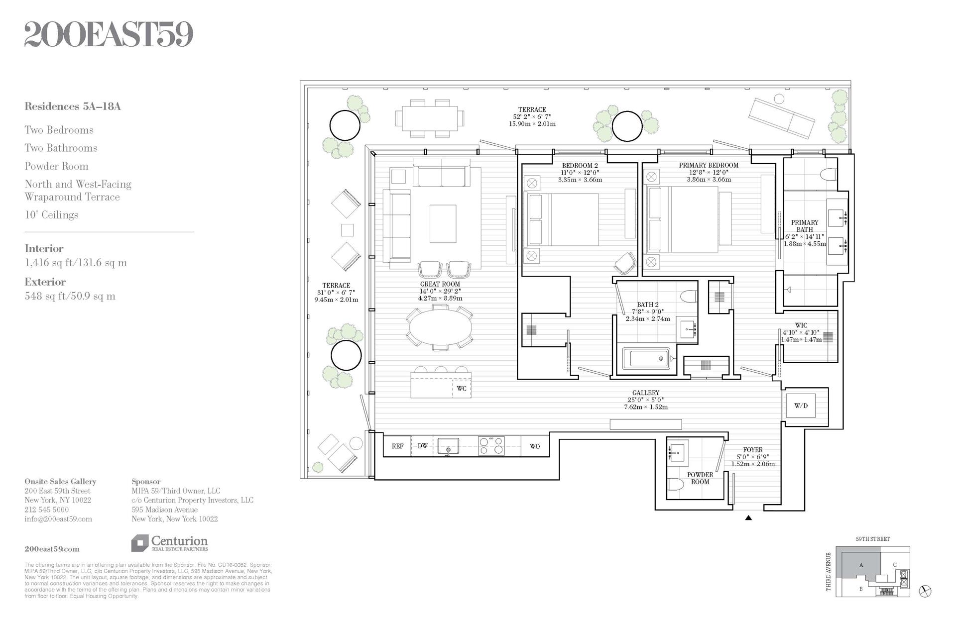 Floorplan for 200 East 59th Street, 14A