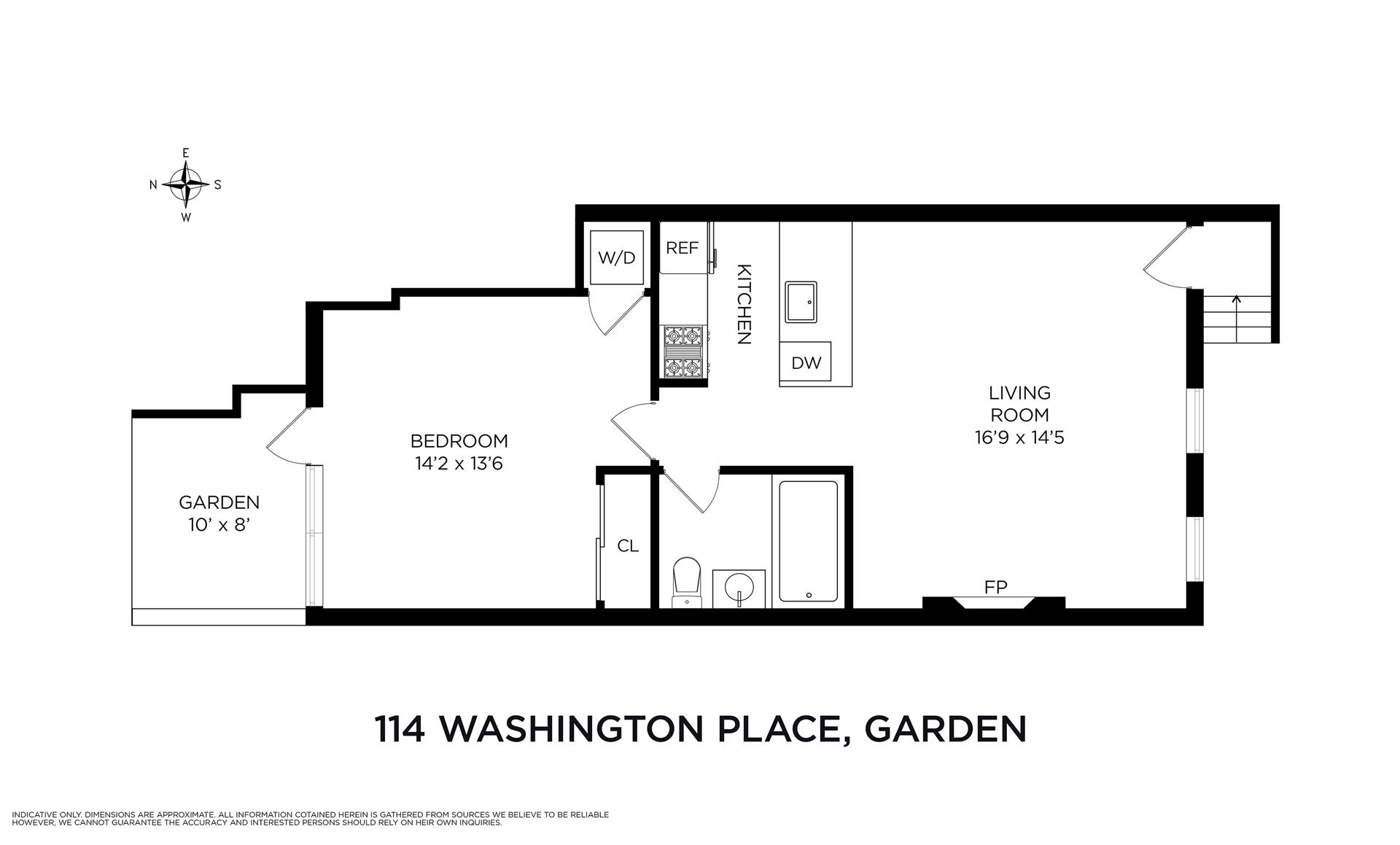 Floorplan for 114 West Washington Place, GARDEN