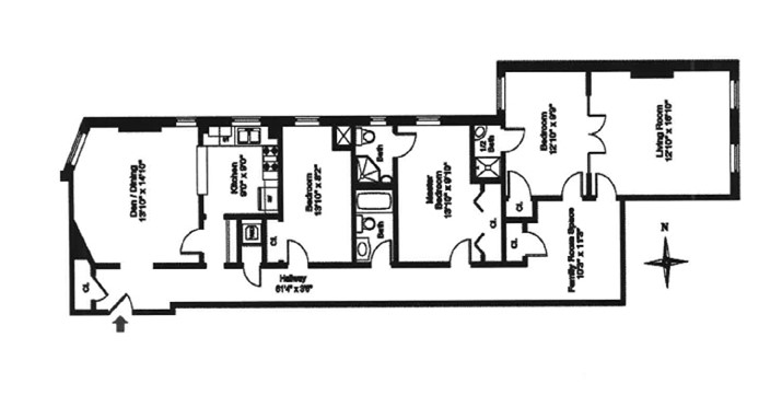 Floorplan for 243 West 98th Street, 5A