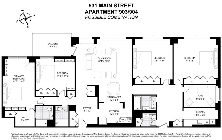 Floorplan for 531 Main Street, 904/903