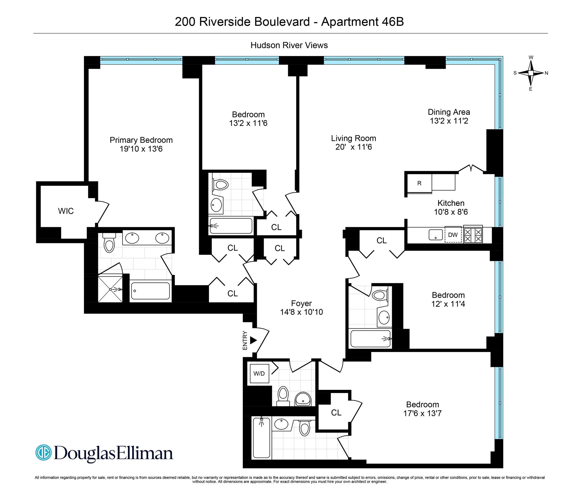 Floorplan for 200 Riverside Boulevard, 46B