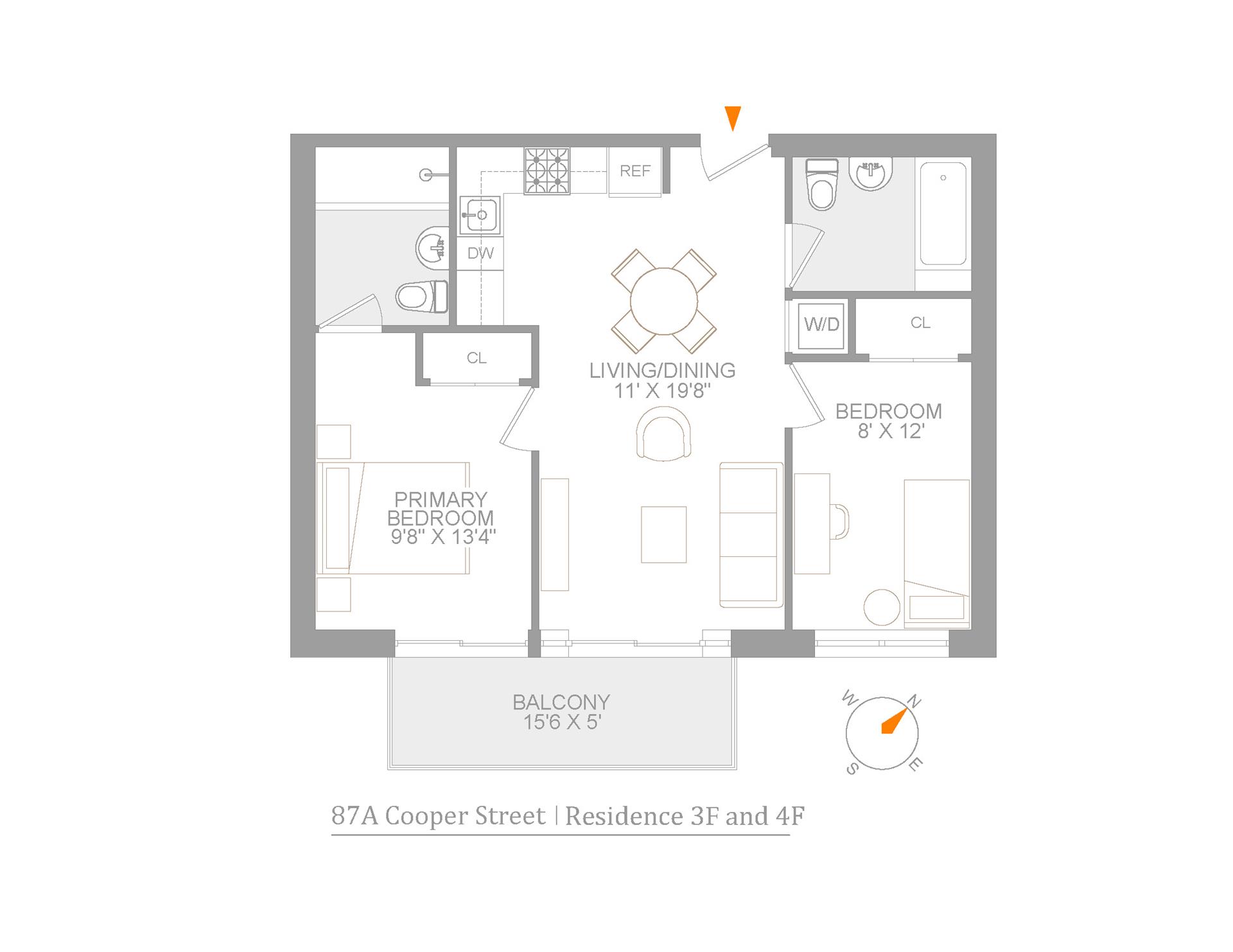 Floorplan for 87 Cooper Street, 3F